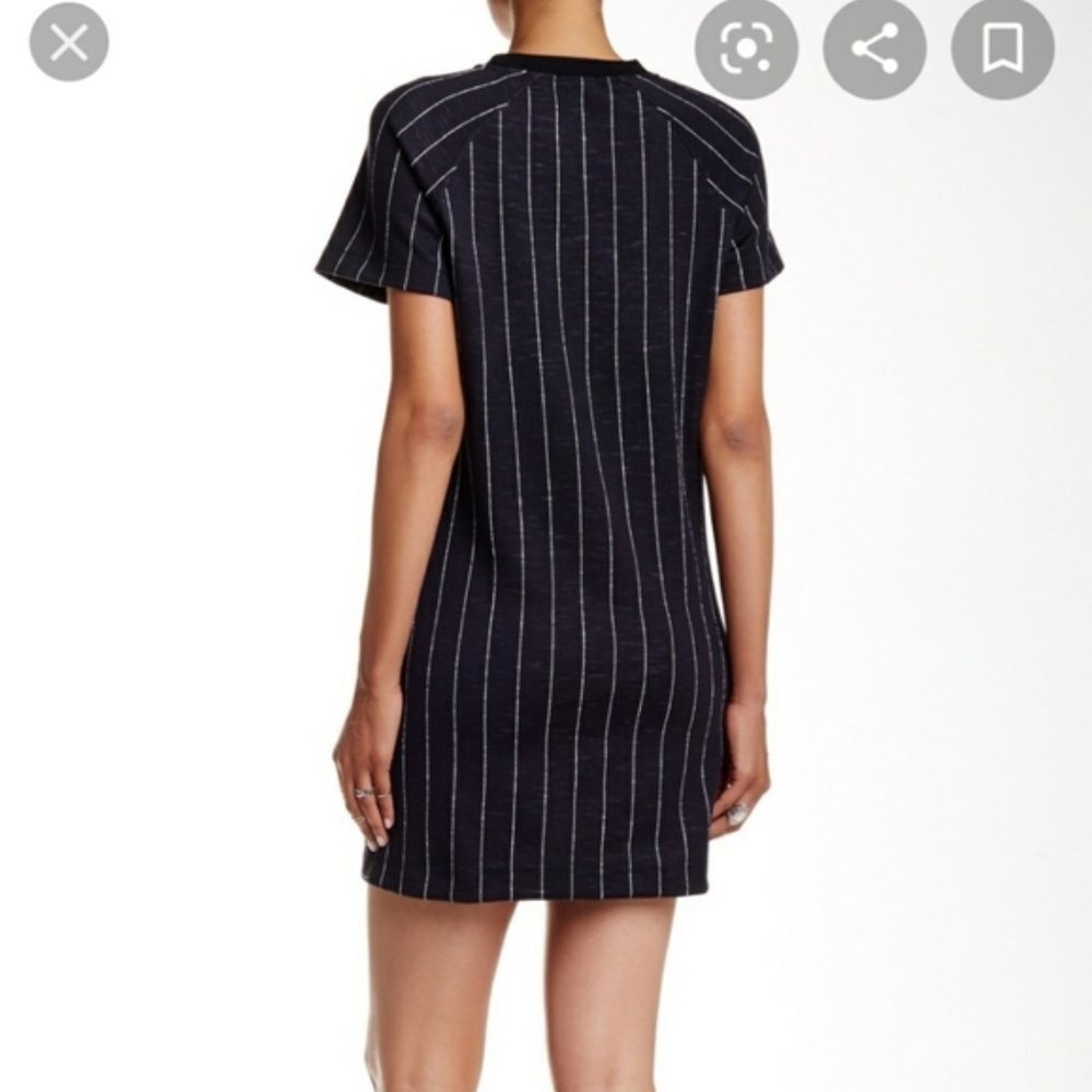 ATM Baseball Dress Black PinstripePattern Large Pockets - Picture 2 of 4